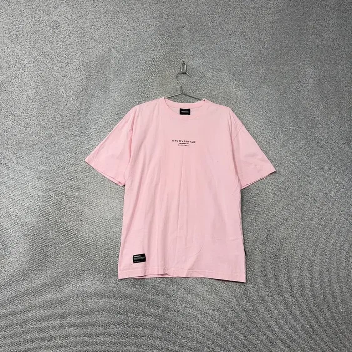 그루브라임 프린팅 로고 연핑크 코튼 반팔티 M 상품이미지1