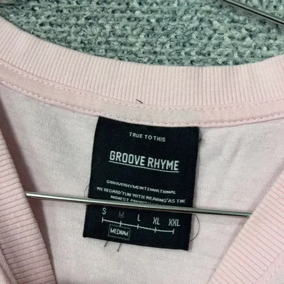 그루브라임 프린팅 로고 연핑크 코튼 반팔티 M 상품이미지3