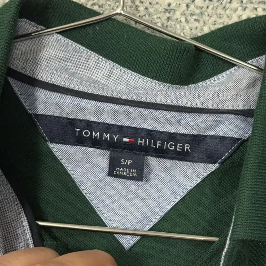 타미힐피거 그린 로고 남성 반팔 카라티 S 상품이미지3