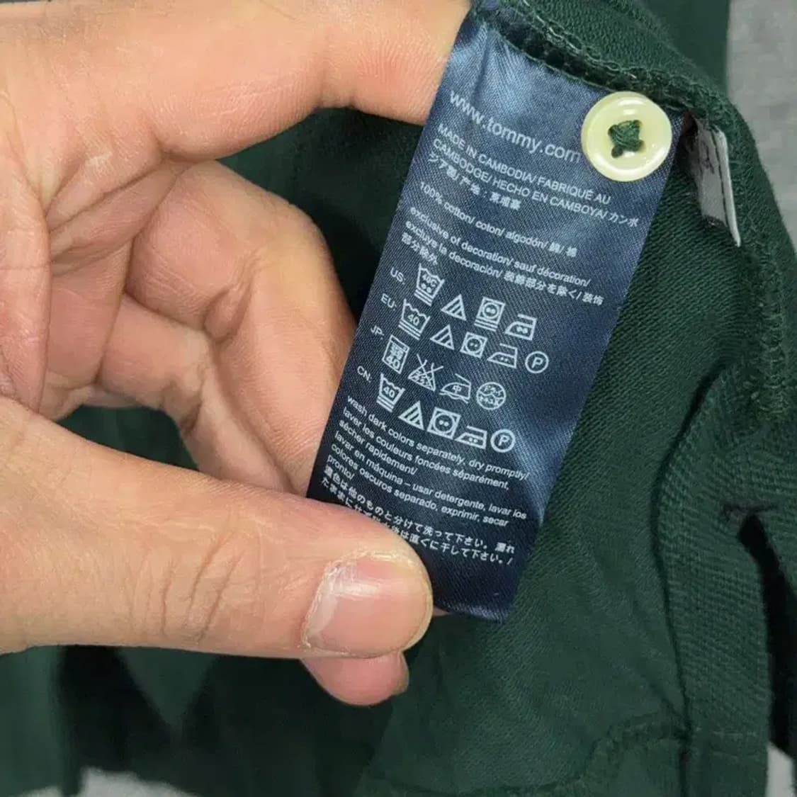 타미힐피거 그린 로고 남성 반팔 카라티 S 상품이미지4