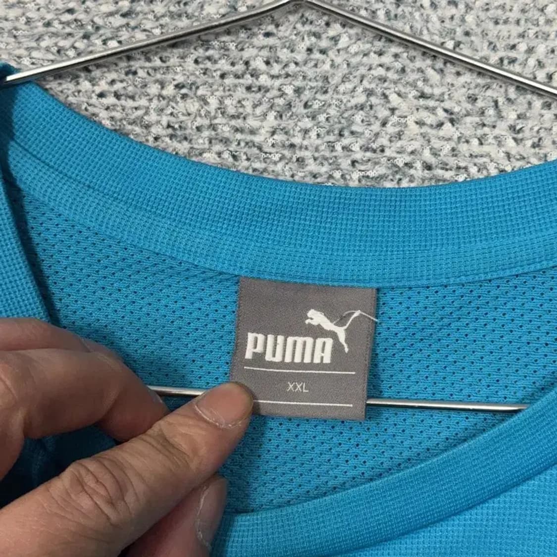 푸마 블루 로고 운동 기능성 반팔 티 XXL 상품이미지3