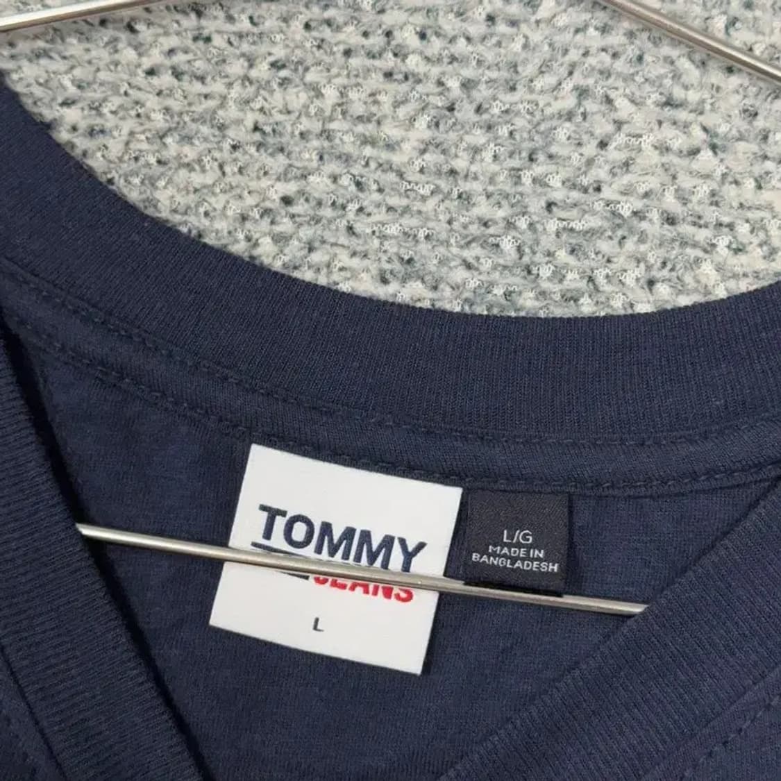 타미 진스 프린팅 네이비 여성 숏 반팔티 L 상품이미지3