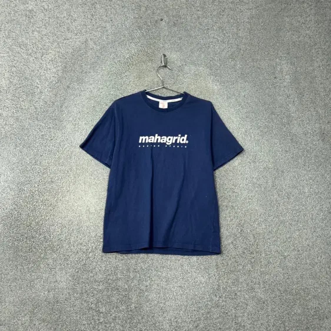 마하그리드 스펠 로고 프린팅 네이비 반팔티 S 상품이미지1