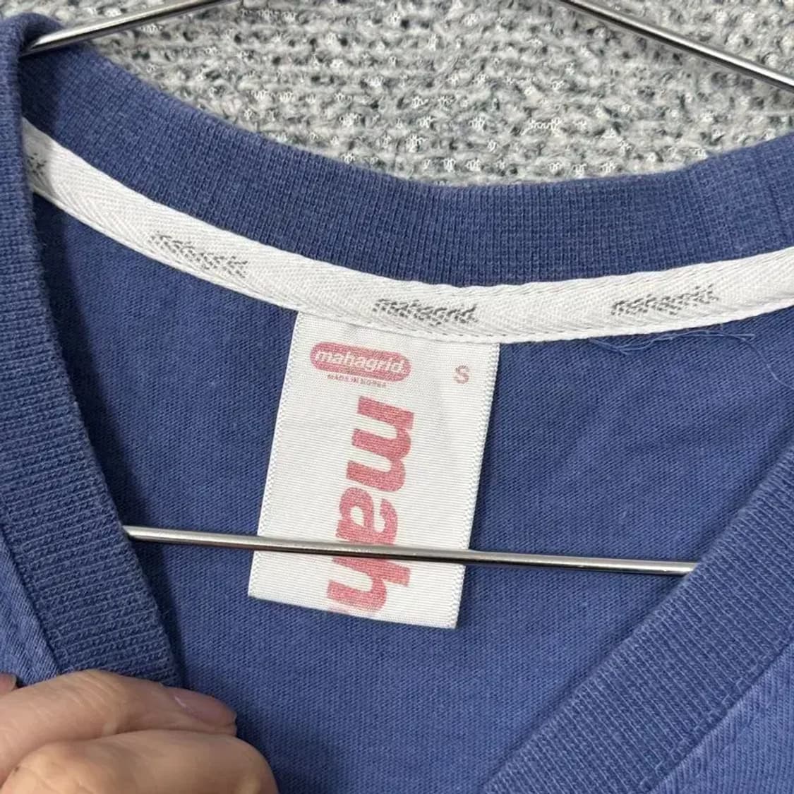 마하그리드 스펠 로고 프린팅 네이비 반팔티 S 상품이미지6