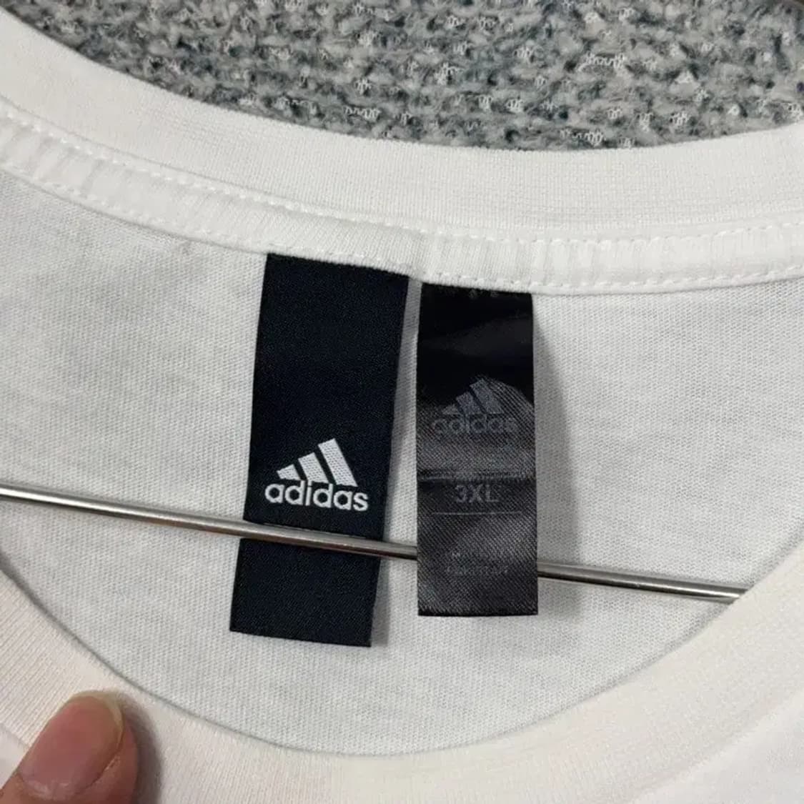 아디다스 오리지날 빅로고 빅사이즈 화이트 반팔 티 3XL 상품이미지5