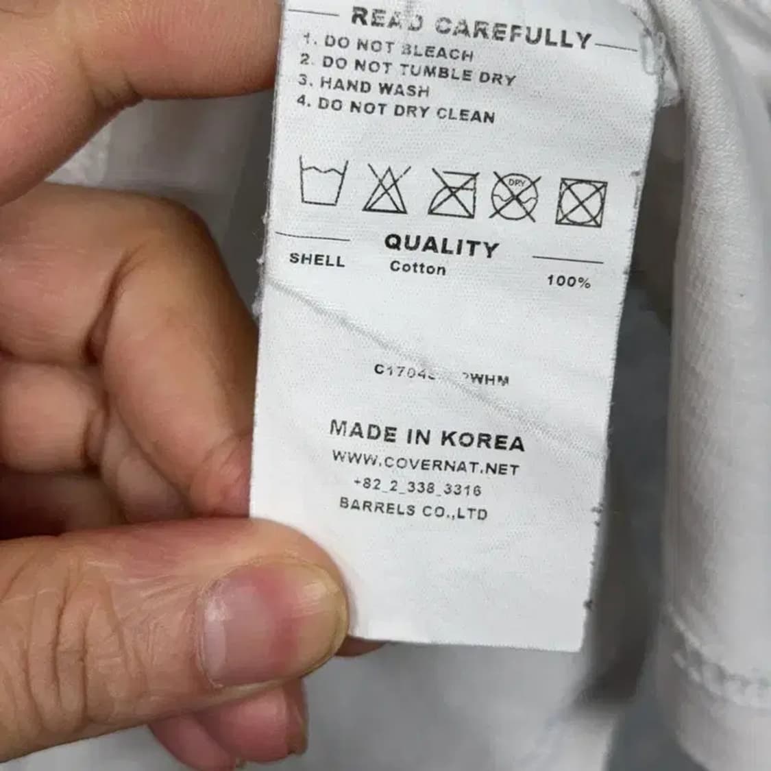 커버낫 프린팅 로고 화이트 반팔 티 MEDIUM 상품이미지4