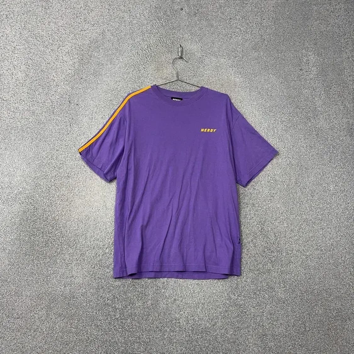 널디 퍼플 로고 프린팅 오버핏 반팔티 M 상품이미지1