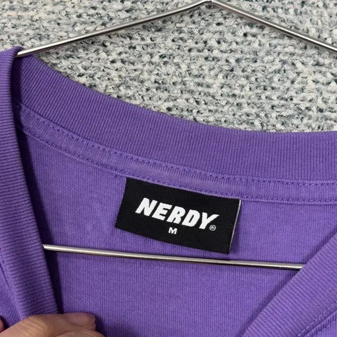 널디 퍼플 로고 프린팅 오버핏 반팔티 M 상품이미지3