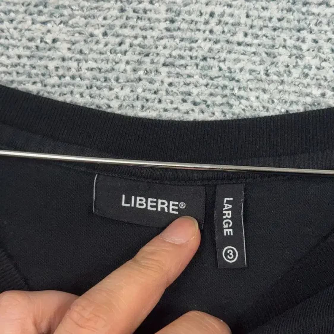 리베레 로고 남성 오버사이즈 블랙 반팔티 L 상품이미지5
