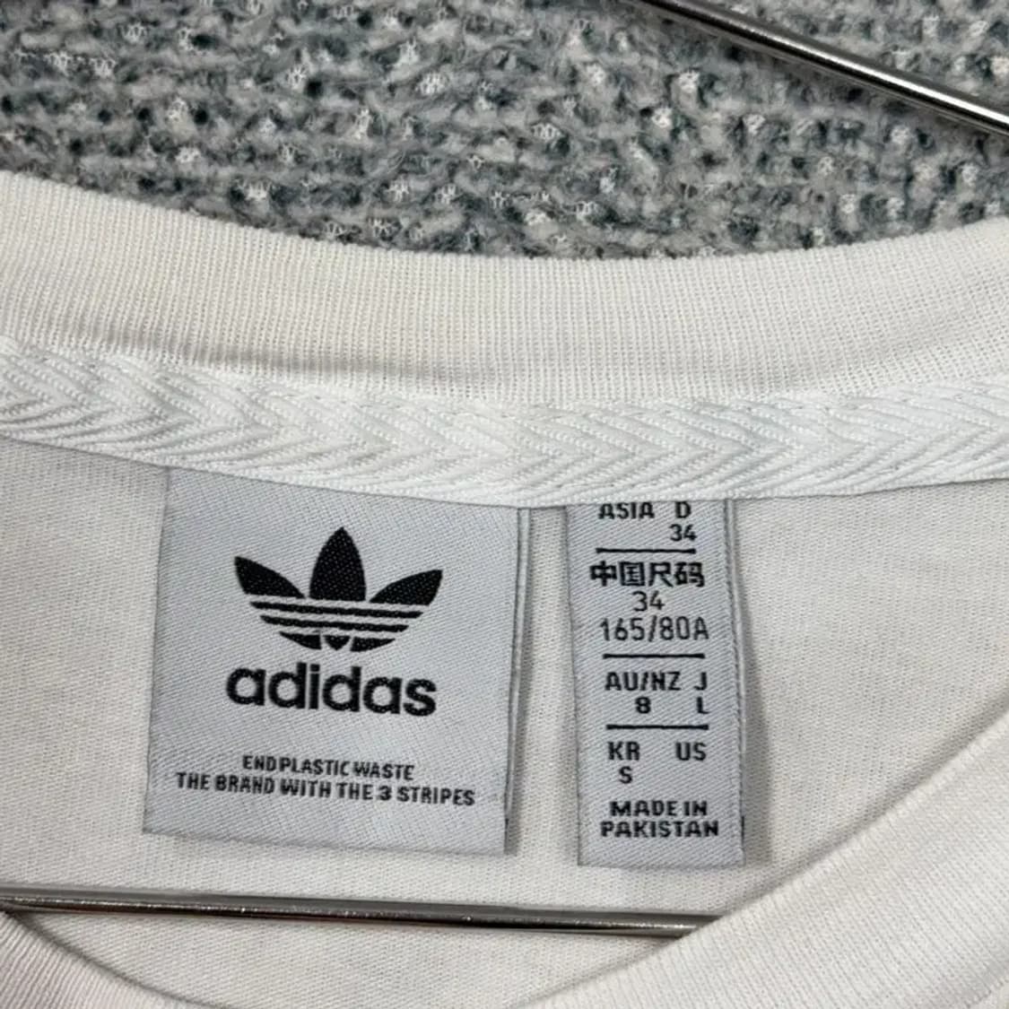 아디다스 프린팅 민트 빅로고 화이트 여성 반팔티 S 상품이미지3