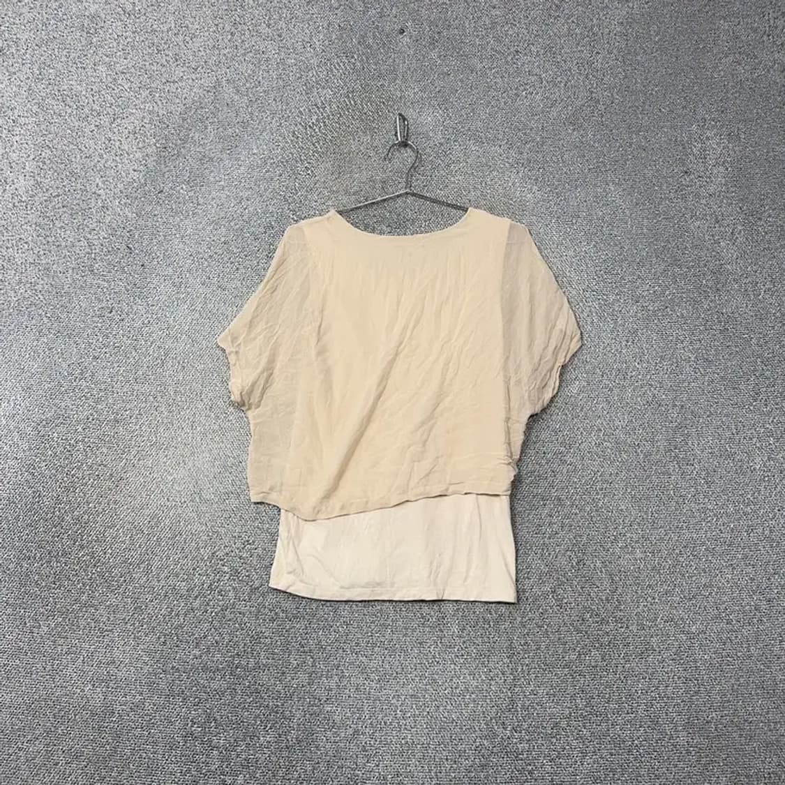 마인드브릿지 베이지 레이어드 블라우스 반팔 55 상품이미지2