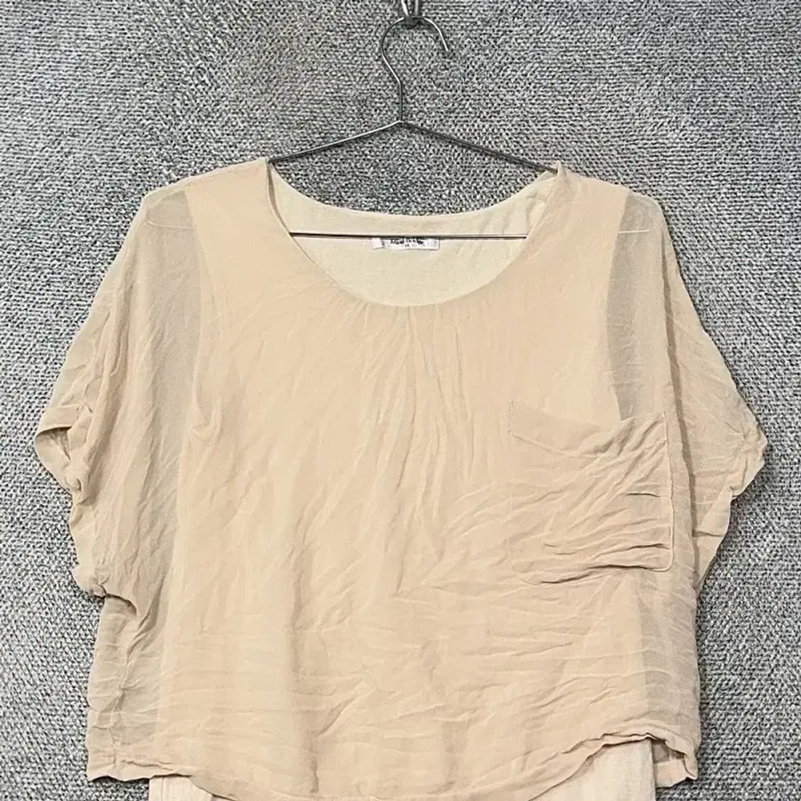 마인드브릿지 베이지 레이어드 블라우스 반팔 55 상품이미지3