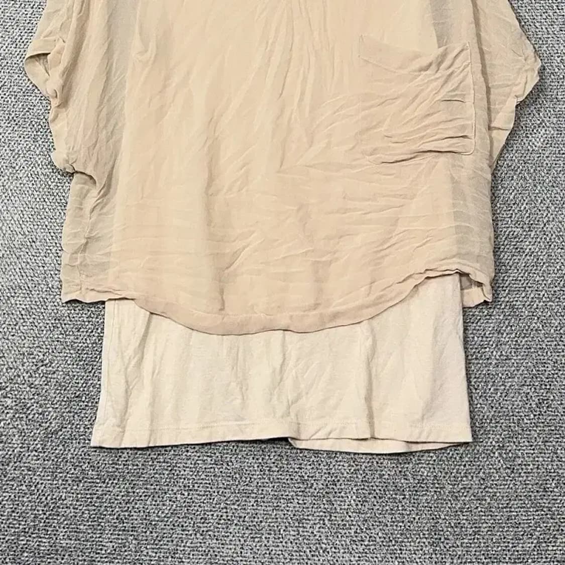 마인드브릿지 베이지 레이어드 블라우스 반팔 55 상품이미지4