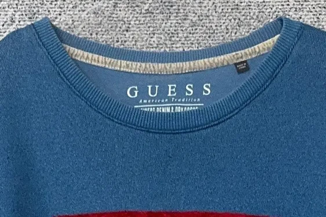 게스 프린팅 블루 맨투맨 L 상품이미지5