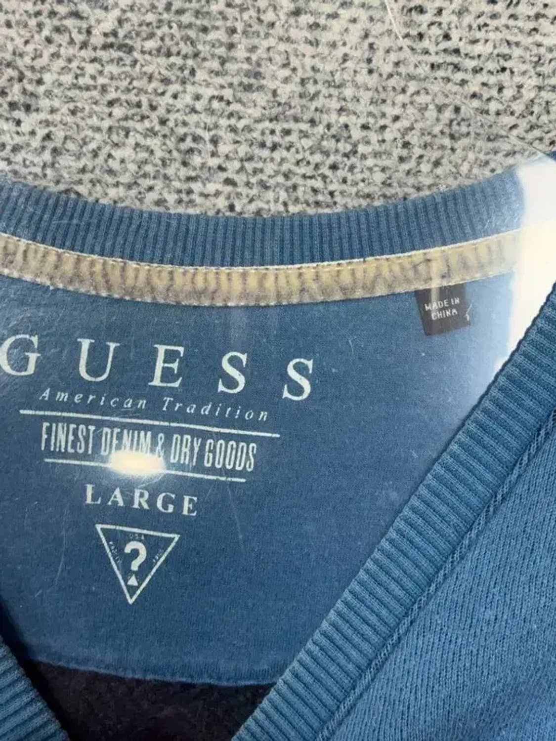 게스 프린팅 블루 맨투맨 L 상품이미지7