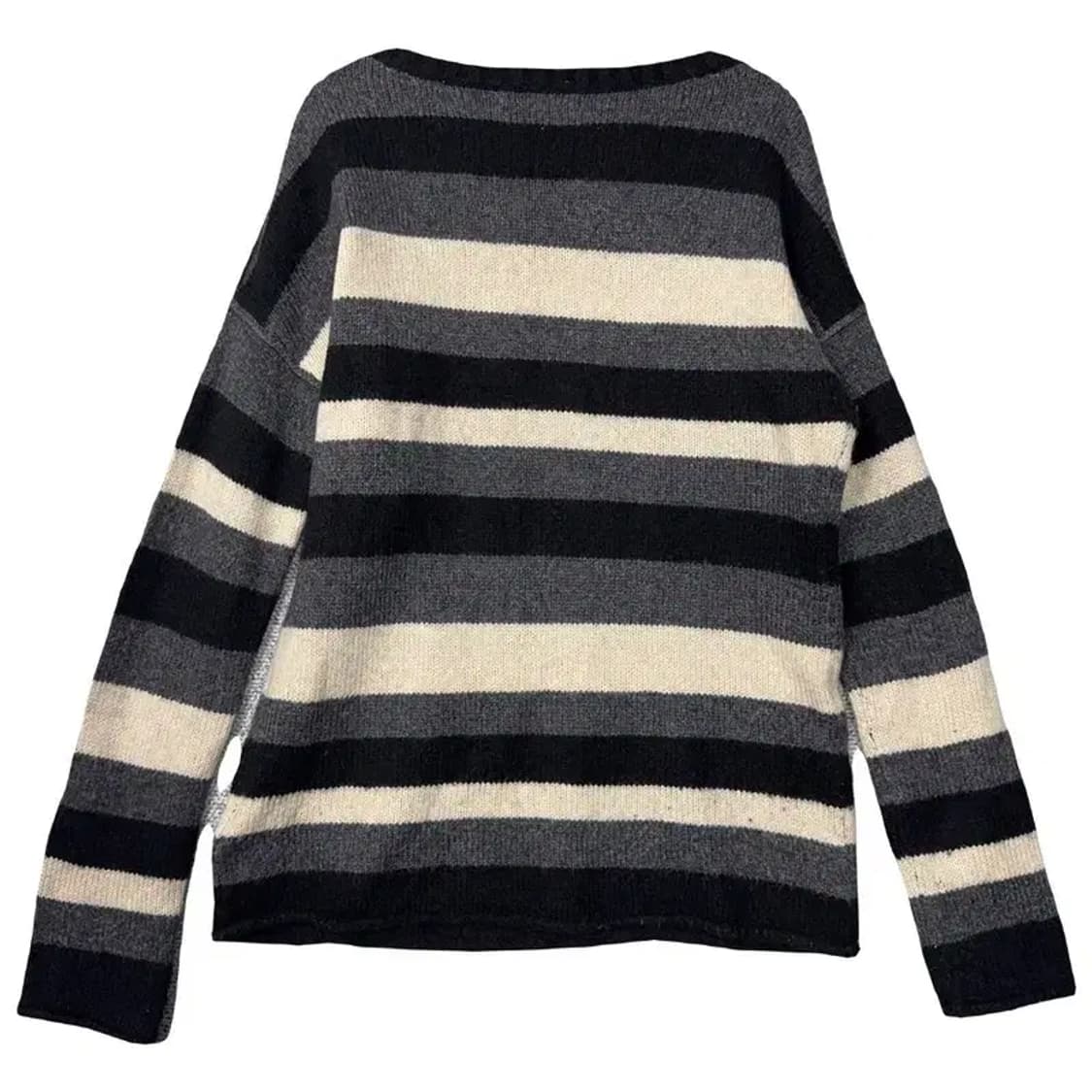 갭 스트라이프 그레이 U넥 니트 M 상품이미지2