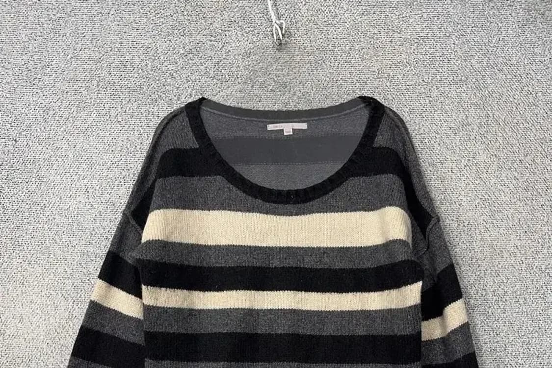 갭 스트라이프 그레이 U넥 니트 M 상품이미지3