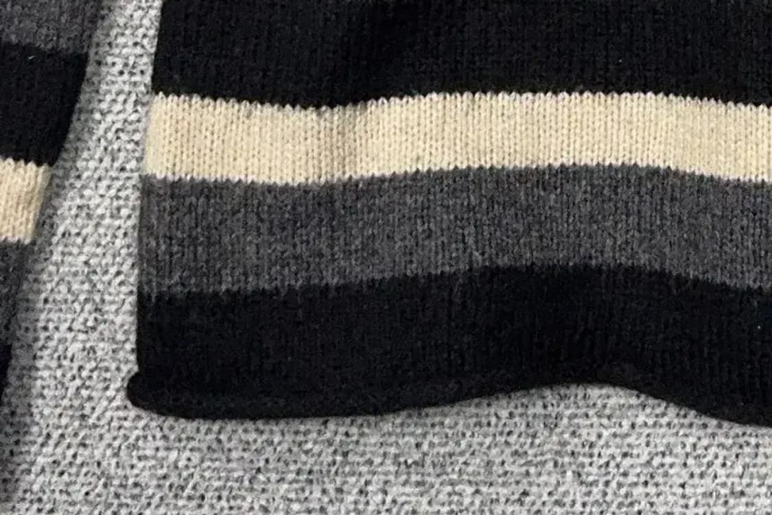 갭 스트라이프 그레이 U넥 니트 M 상품이미지6