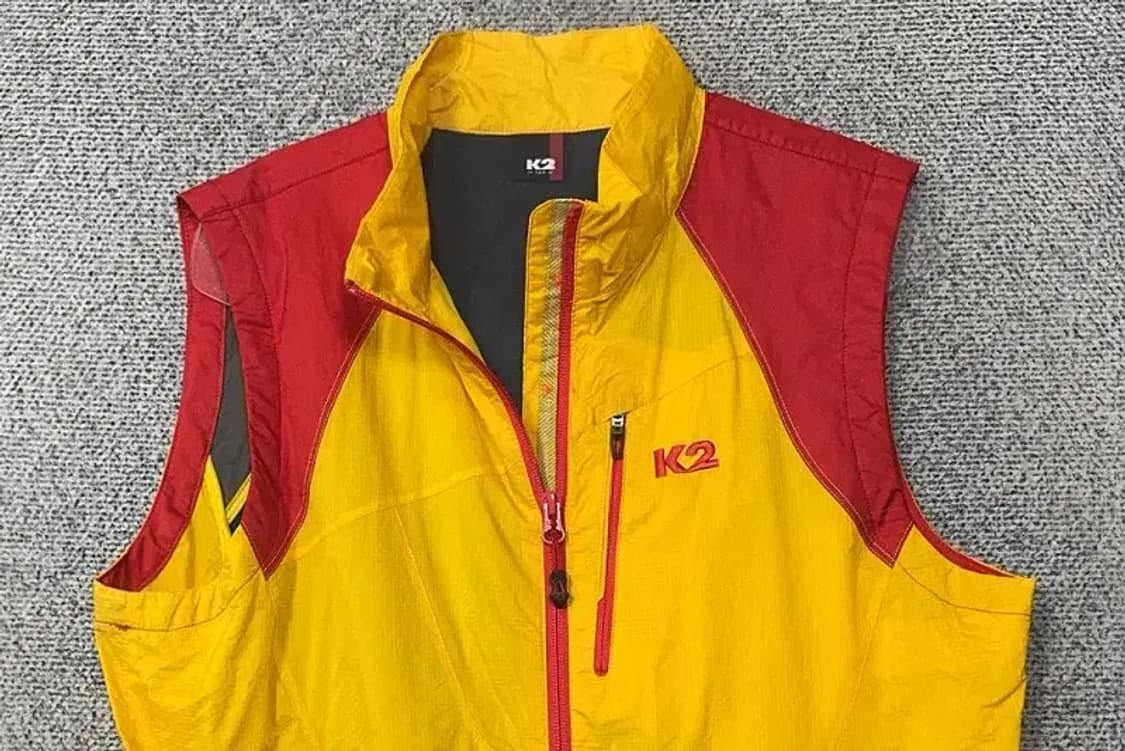 K2 옐로우 로고 기능성 바람막이 조끼 100 상품이미지3