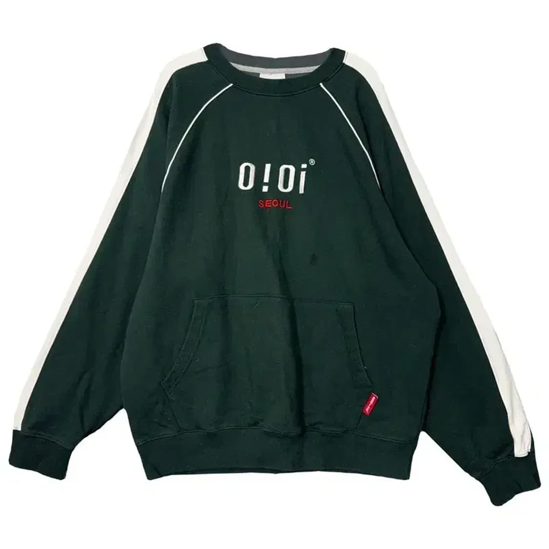 5252 OIOI 로고 프린팅 그린 맨투맨 F 상품이미지1