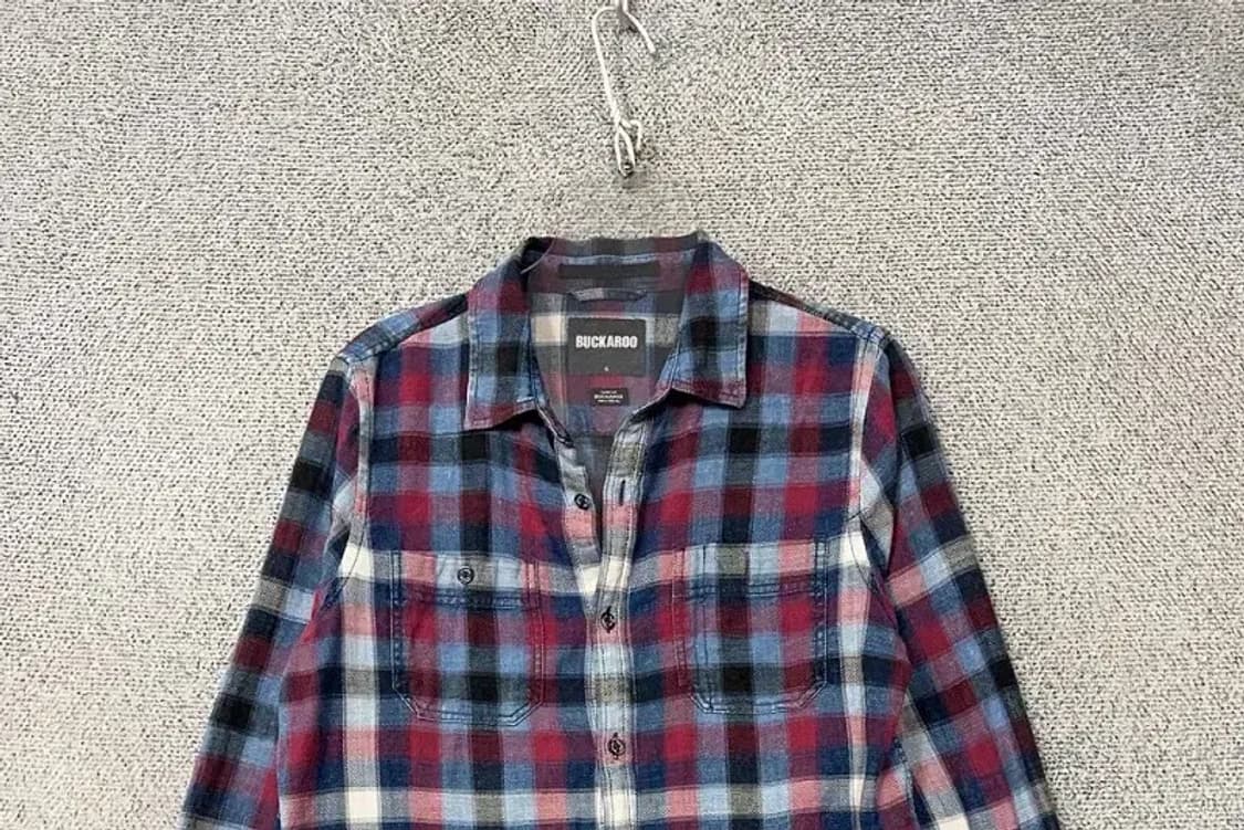 버커루 체크 블루 셔츠 S 상품이미지3