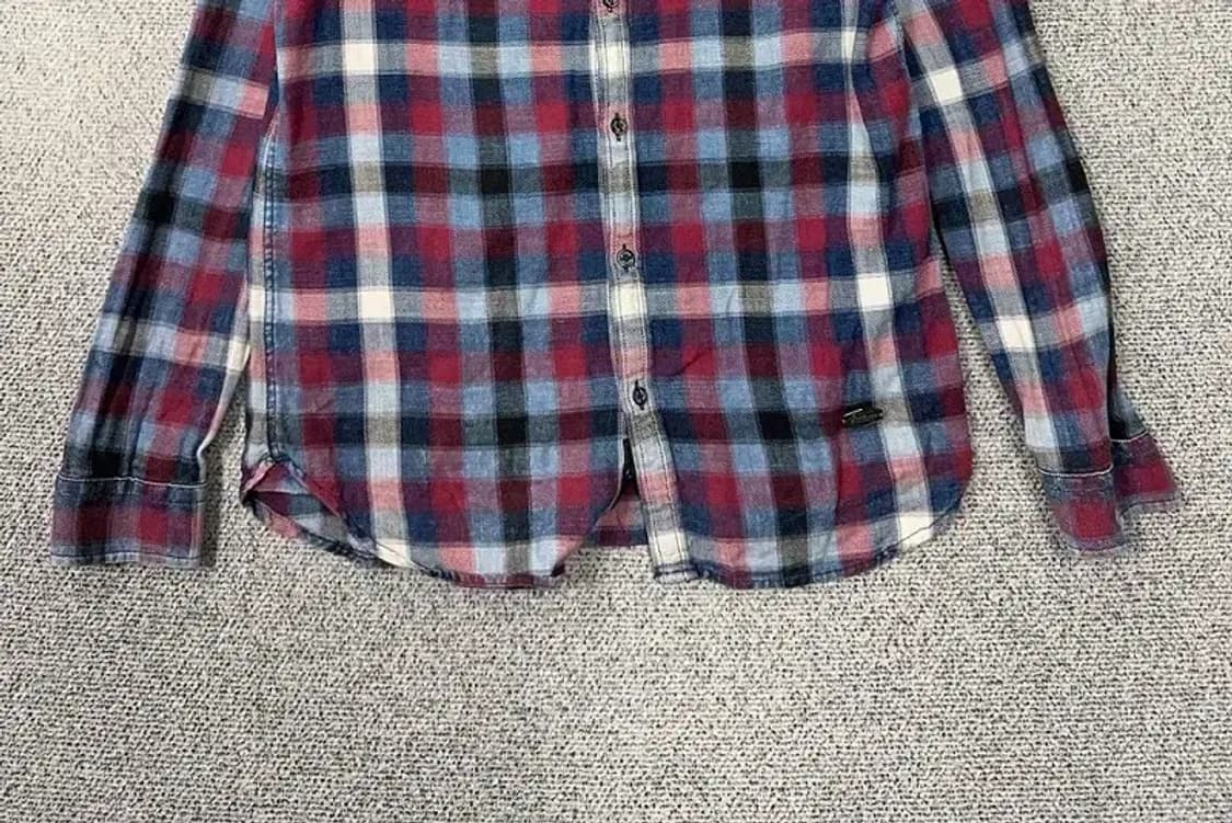 버커루 체크 블루 셔츠 S 상품이미지4