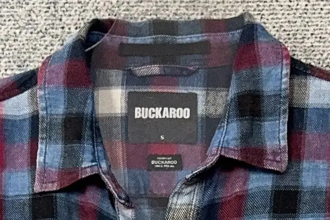 버커루 체크 블루 셔츠 S 상품이미지5