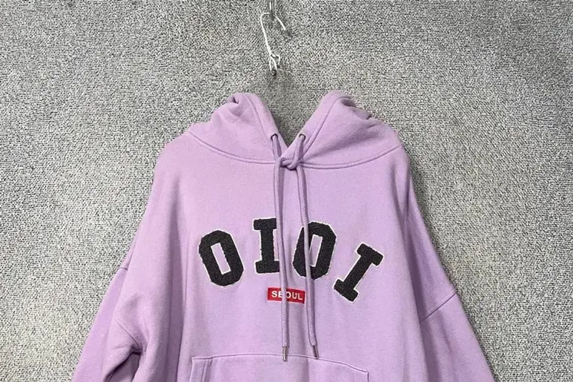 OIOI 5252 로고 라이트 퍼플 후드티 M 상품이미지3