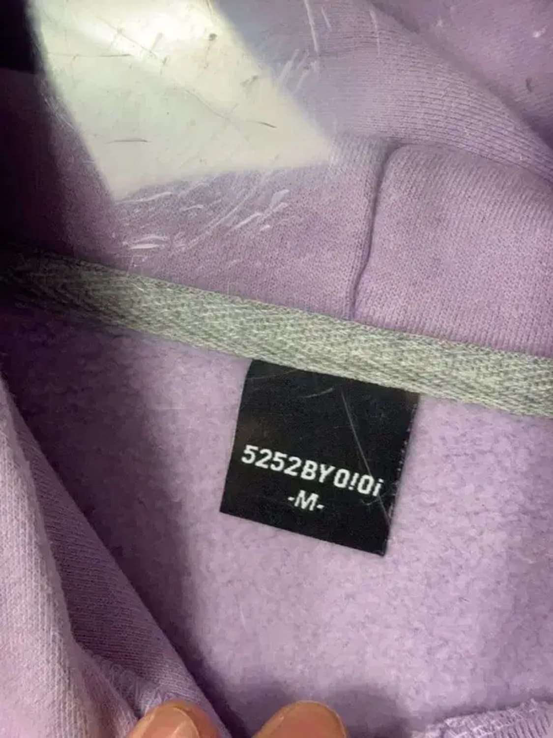 OIOI 5252 로고 라이트 퍼플 후드티 M 상품이미지6