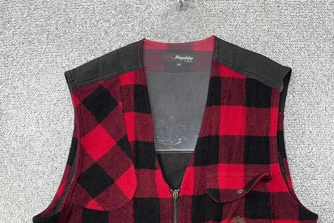 라피도 플란넬 빈티지 체크 울 조끼 100 상품이미지3