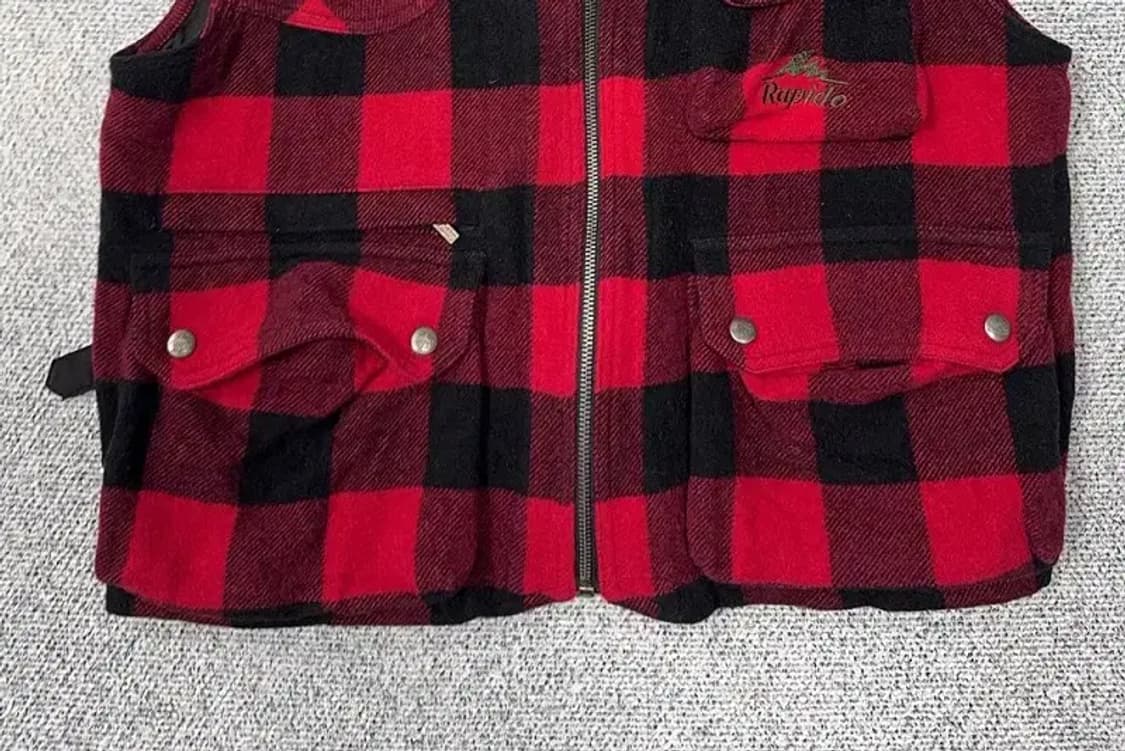 라피도 플란넬 빈티지 체크 울 조끼 100 상품이미지4