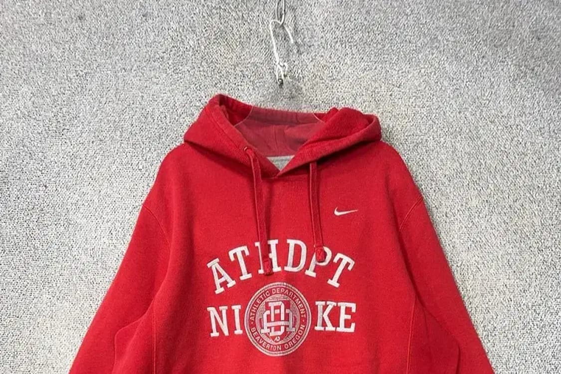 나이키 빈티지 프린팅 레드 후드티 G 상품이미지3