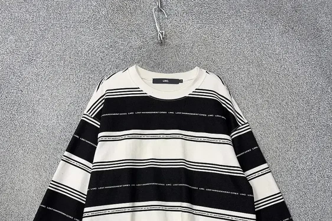 엘엠씨 스트라이프 블랙 맨투맨 S 상품이미지3