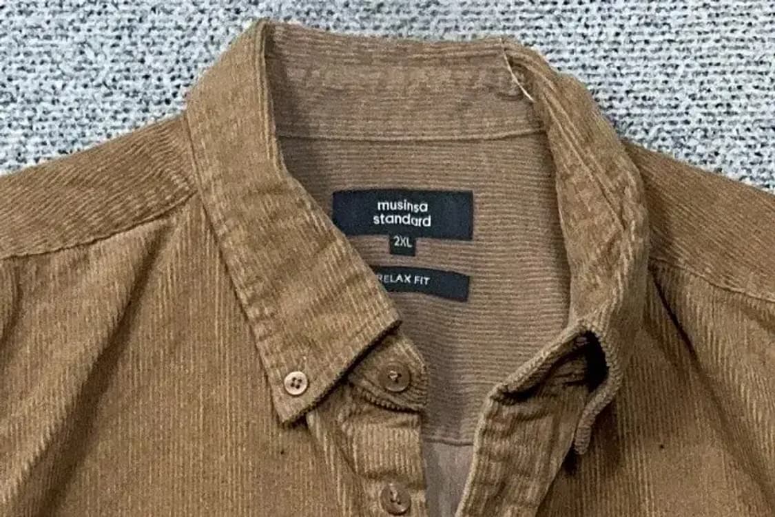 무신사스탠다드 브라운 코듀로이 오버 사이즈 셔츠 2XL 상품이미지5