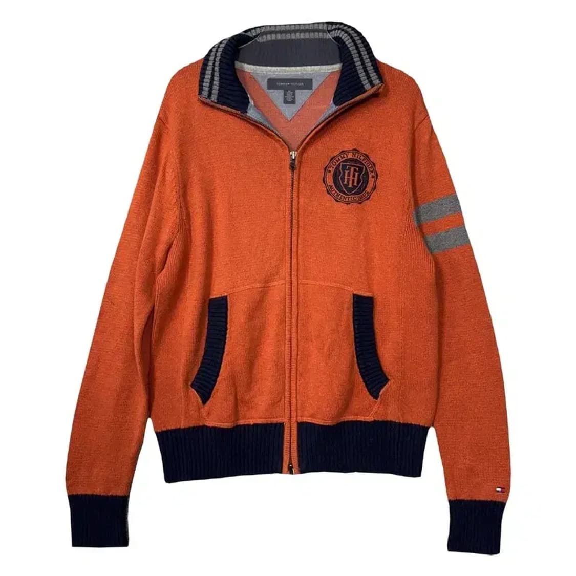 타미힐피거 오렌지 빈티지 니트 집업 XS 상품이미지1