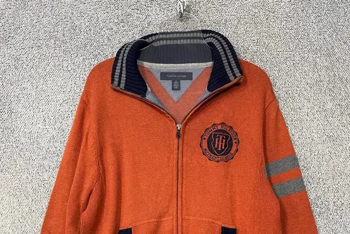 타미힐피거 오렌지 빈티지 니트 집업 XS 상품이미지3