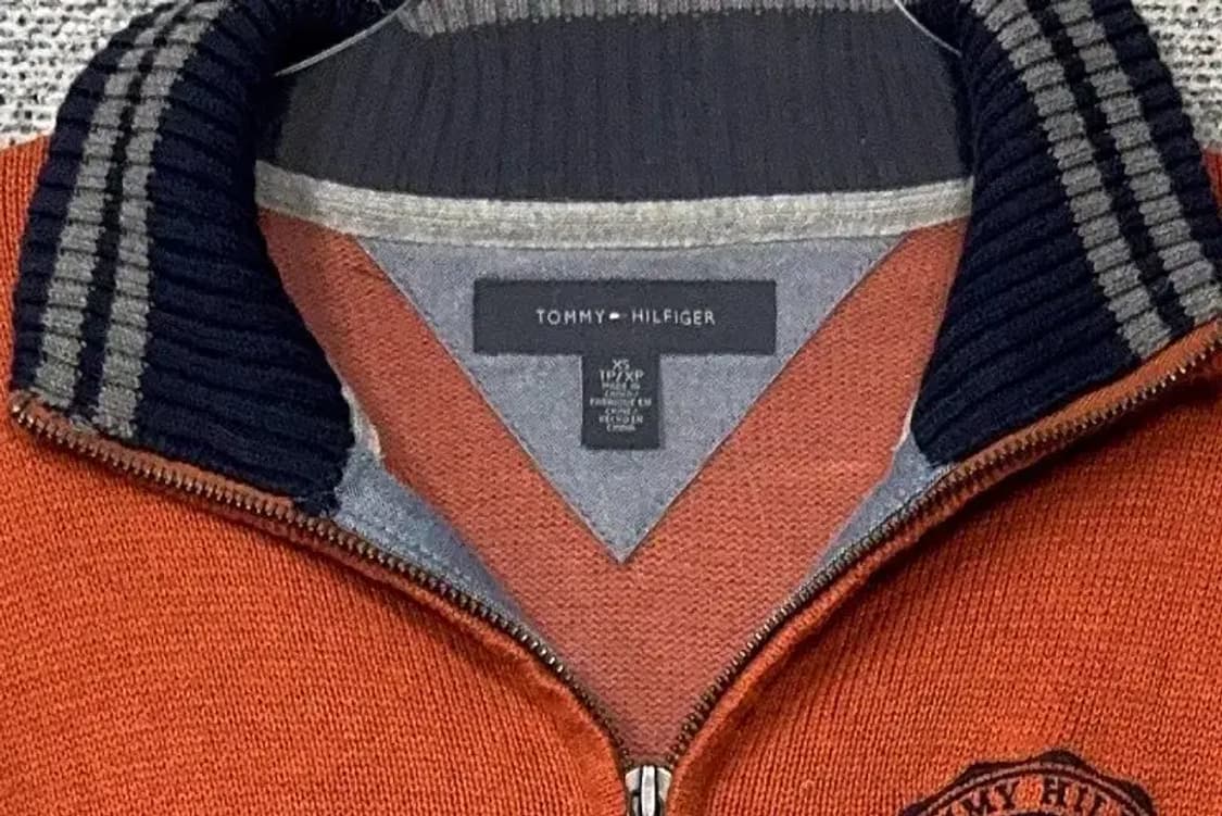 타미힐피거 오렌지 빈티지 니트 집업 XS 상품이미지5