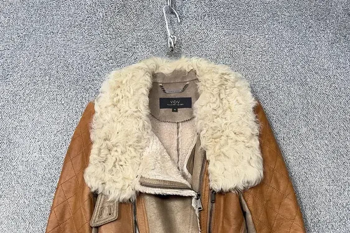 VOICE OF VOICES 브라운 베이지 투톤 무스탕 자켓 55 상품이미지3