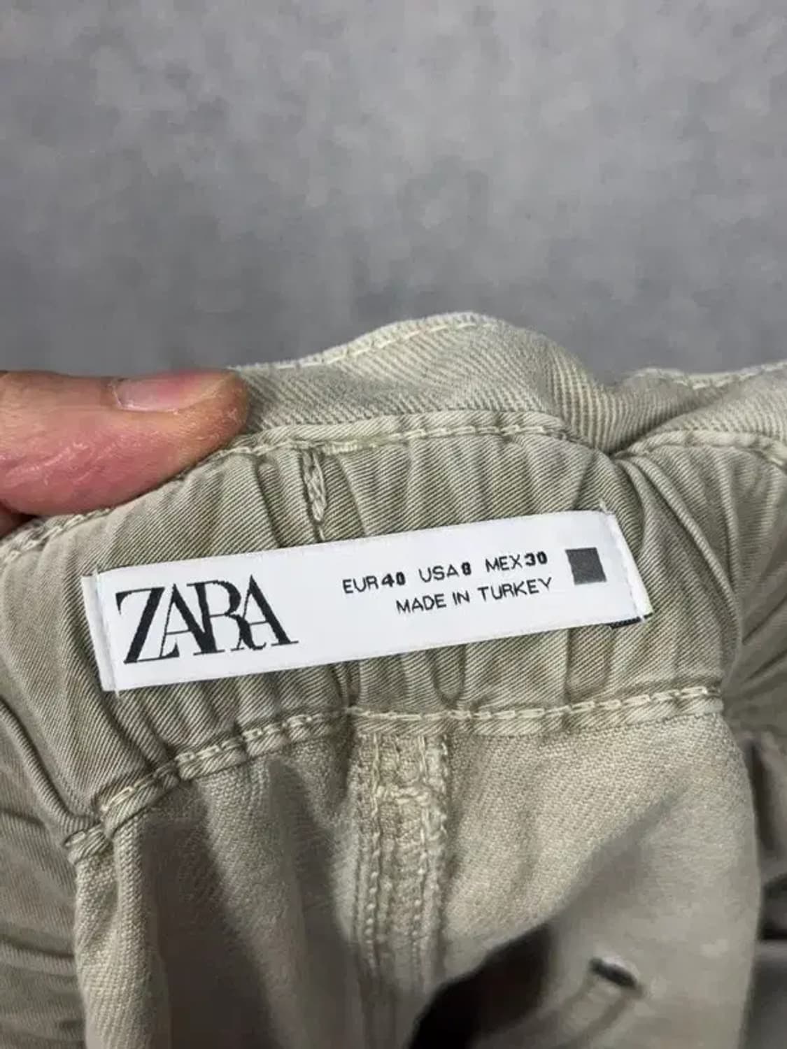 자라 카키 피그먼트 스웻 조거팬츠 EUR 40 USA 8 MEX 30 상품이미지6