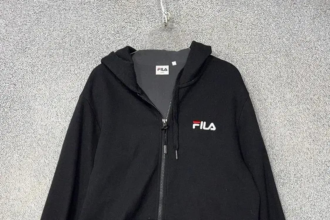 휠라 블랙 로고 캐주얼 후드집업 LARGE 상품이미지3