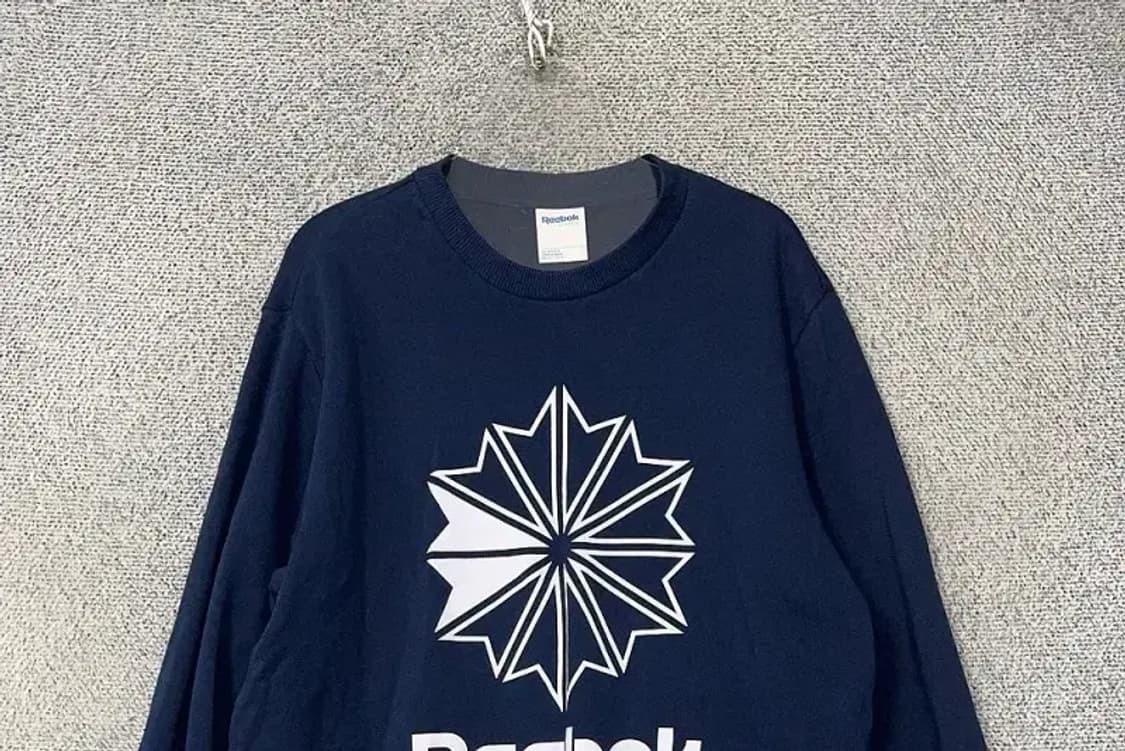 리복 프린팅 네이비 맨투맨 L 상품이미지3