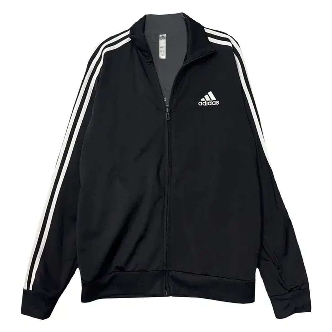 아디다스 블랙 로고 삼선 집업 저지 L 상품이미지1