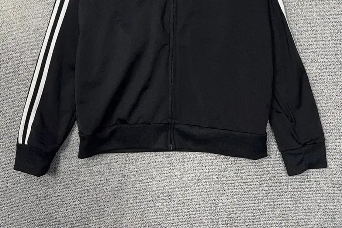 아디다스 블랙 로고 삼선 집업 저지 L 상품이미지4