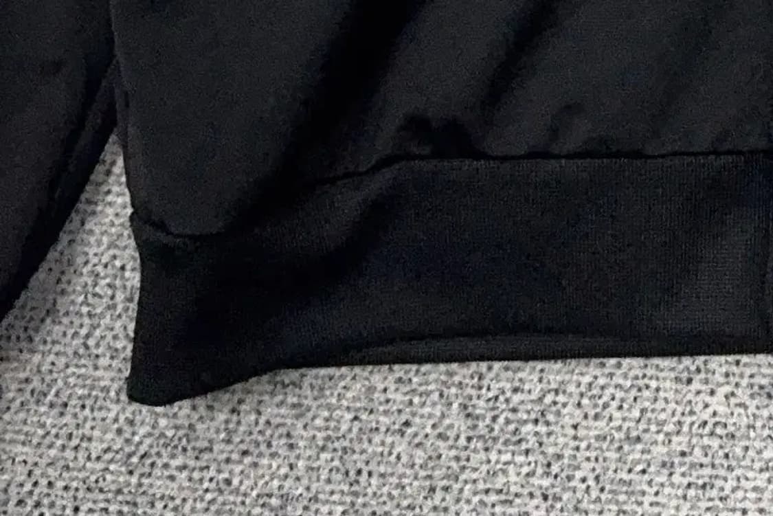 아디다스 블랙 로고 삼선 집업 저지 L 상품이미지5