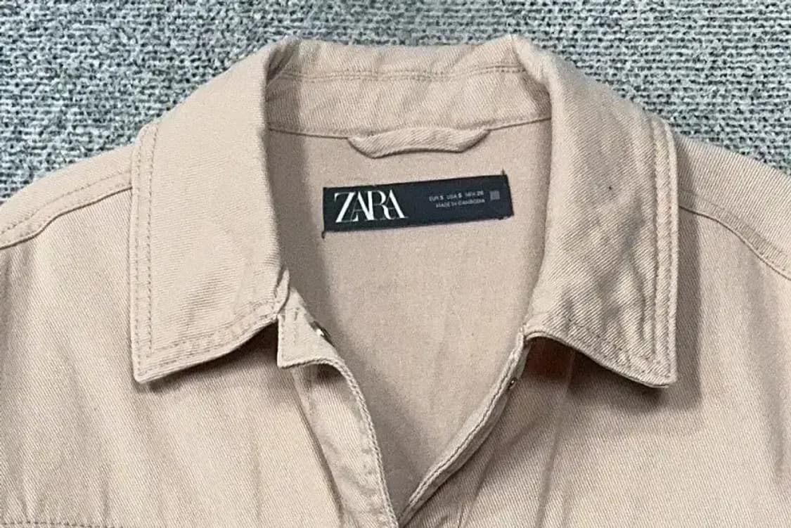 자라 베이지 빈티지 오버핏 카펜터 셔츠 자켓 S 상품이미지5