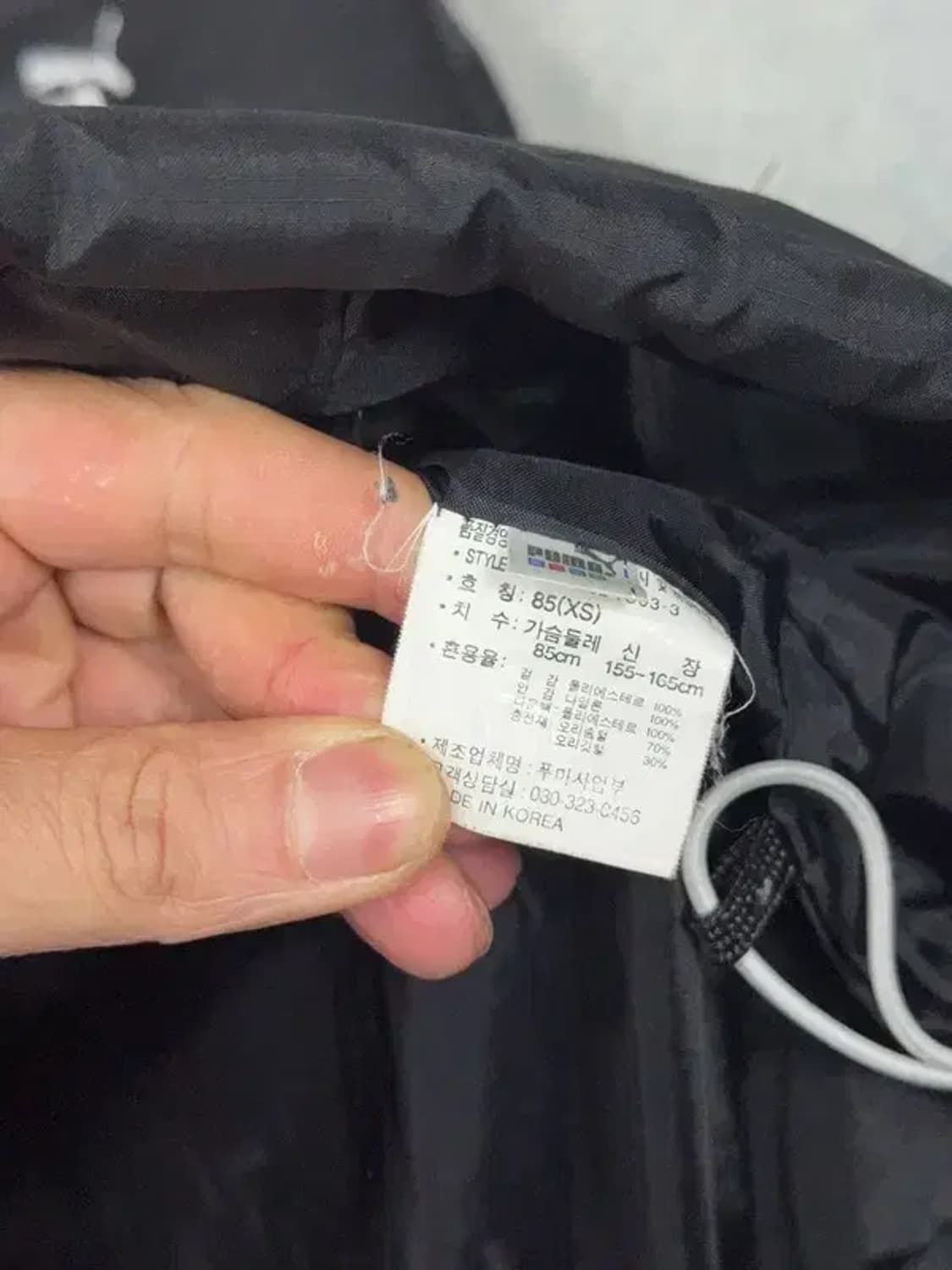 푸마 블랙 로고 덕다운 패딩 XS 상품이미지8