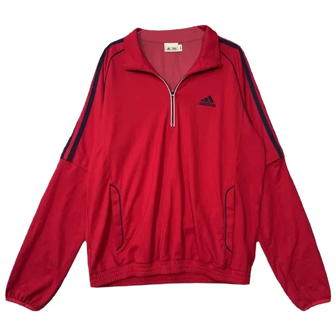 아디다스 레드 삼선 반집업 맨투맨 M/M 상품이미지1