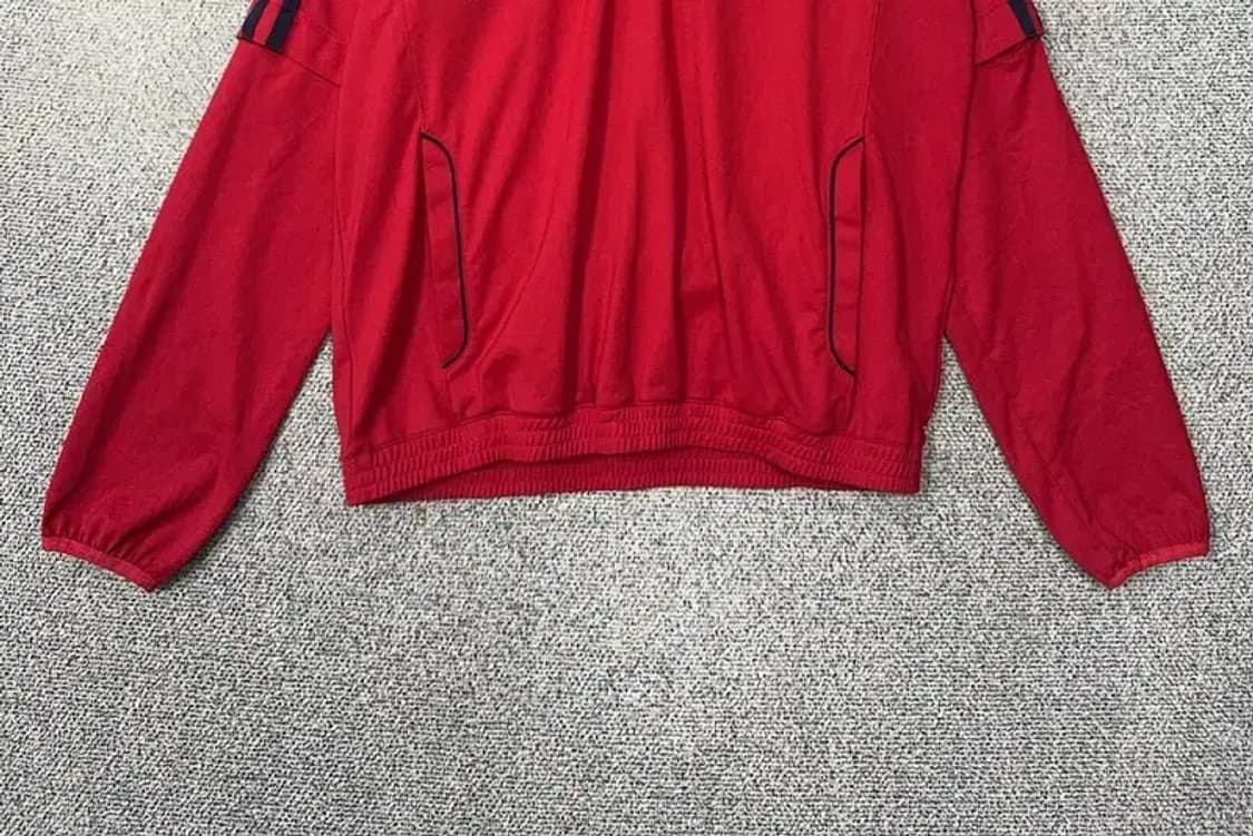 아디다스 레드 삼선 반집업 맨투맨 M/M 상품이미지4