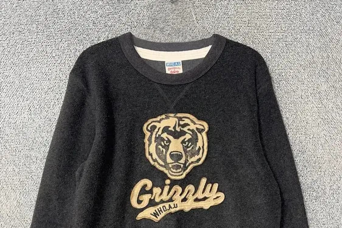 후아유 프린팅 그레이 빈티지 맨투맨 XS 상품이미지3