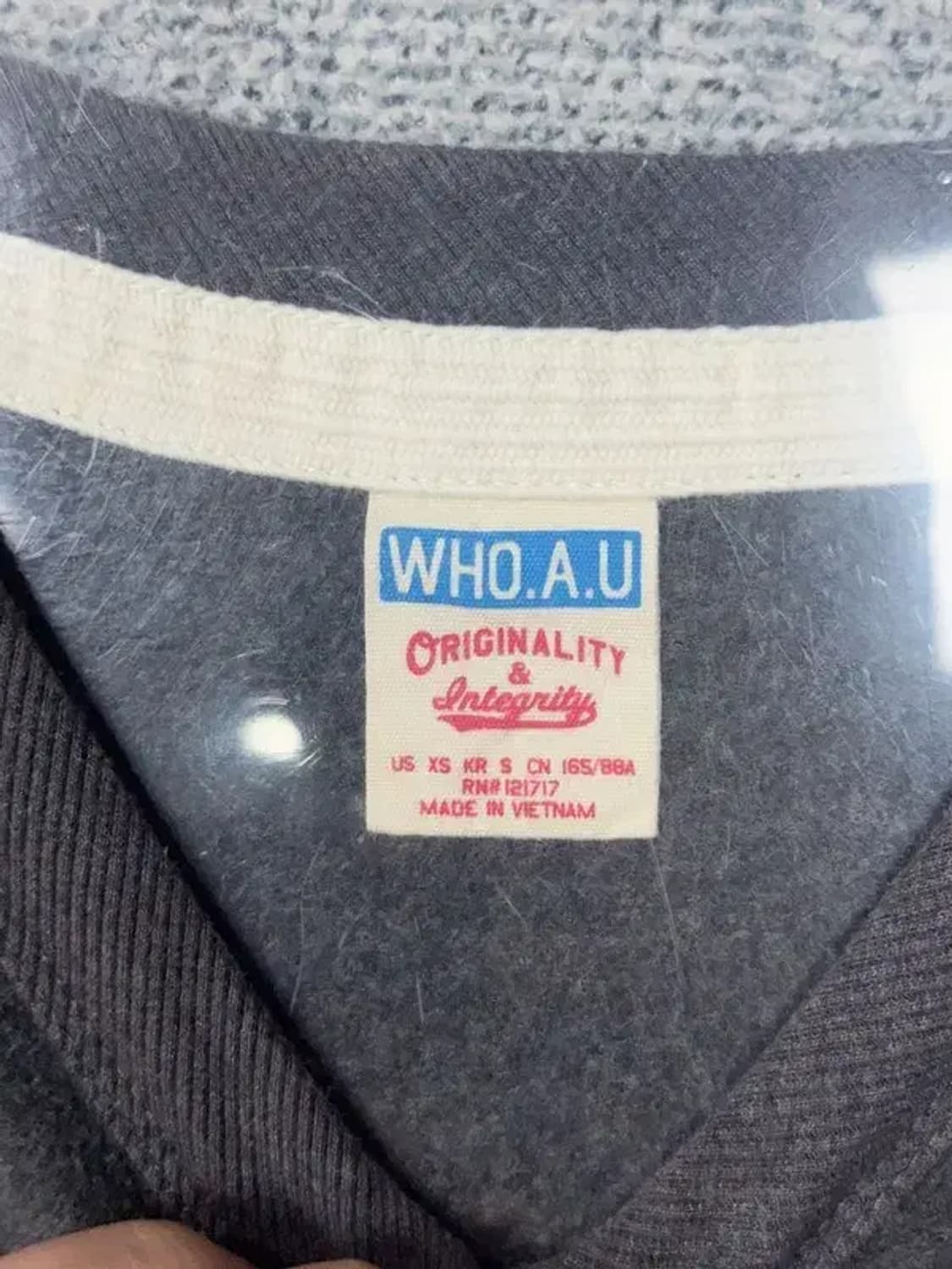 후아유 프린팅 그레이 빈티지 맨투맨 XS 상품이미지7